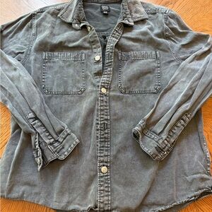 BDG Charcoal Casual Button-Up Shacket